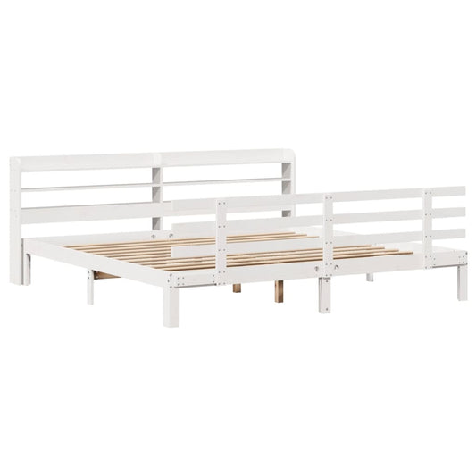 Giroletto con Testiera senza Materasso Bianco 200x200 cm - homemem39