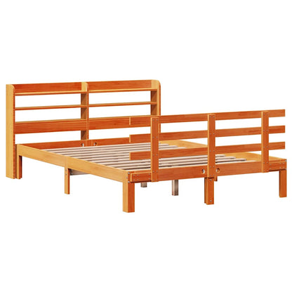 Giroletto con Testiera Marrone Cera 150x200 cm Massello Pino | homemem39