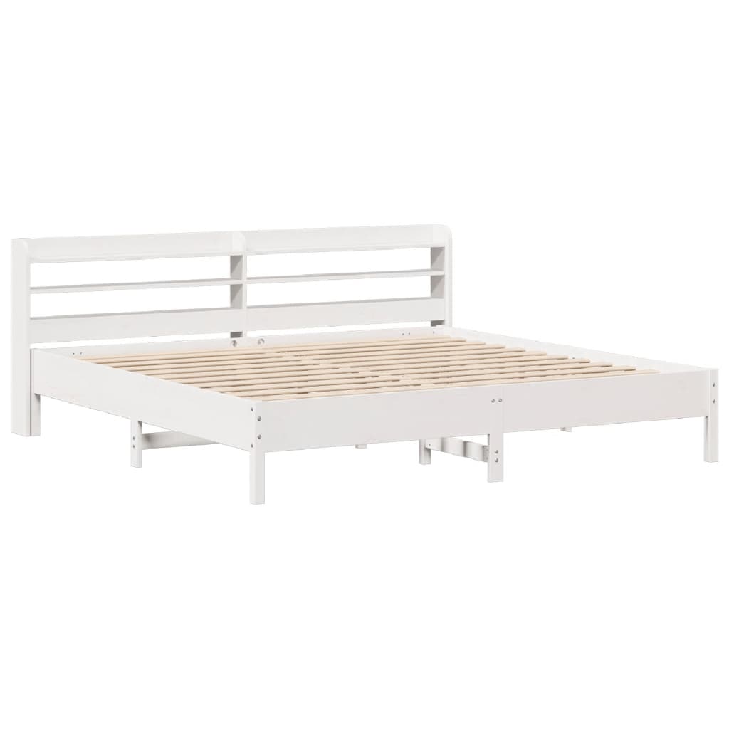 Letto senza Materasso Bianco 180x200 cm Legno Massello di Pino