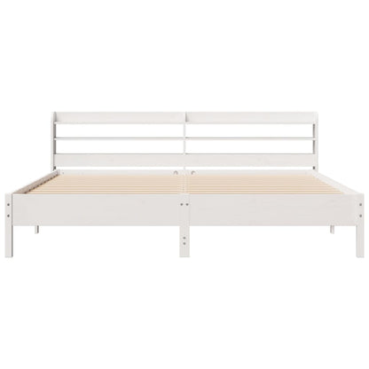 Letto senza Materasso Bianco 180x200 cm Legno Massello di Pino