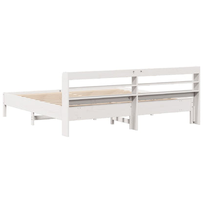 Letto senza Materasso Bianco 180x200 cm Legno Massello di Pino