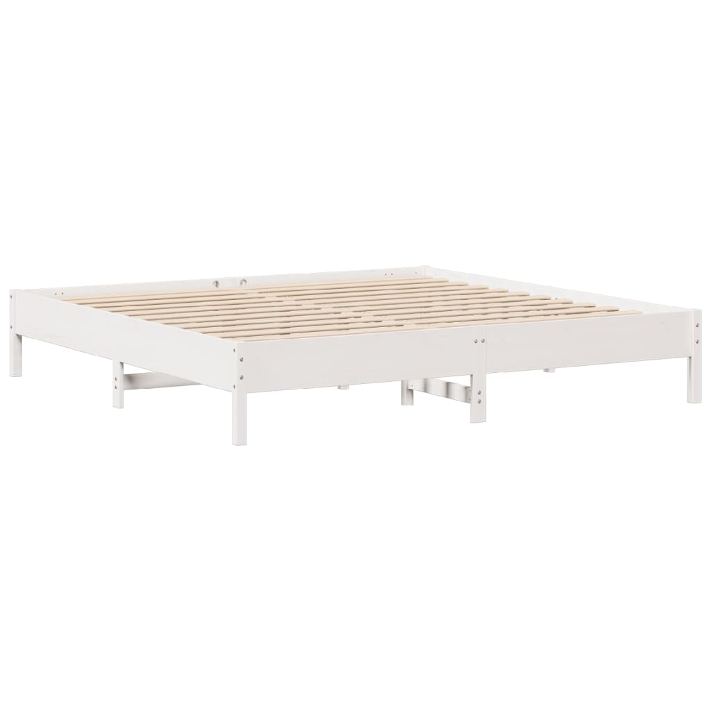 Letto senza Materasso Bianco 180x200 cm Legno Massello di Pino