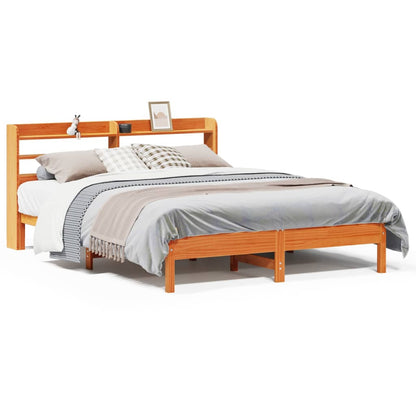 Letto senza Materasso Marrone Cera 150x200 cm in Legno di Pino