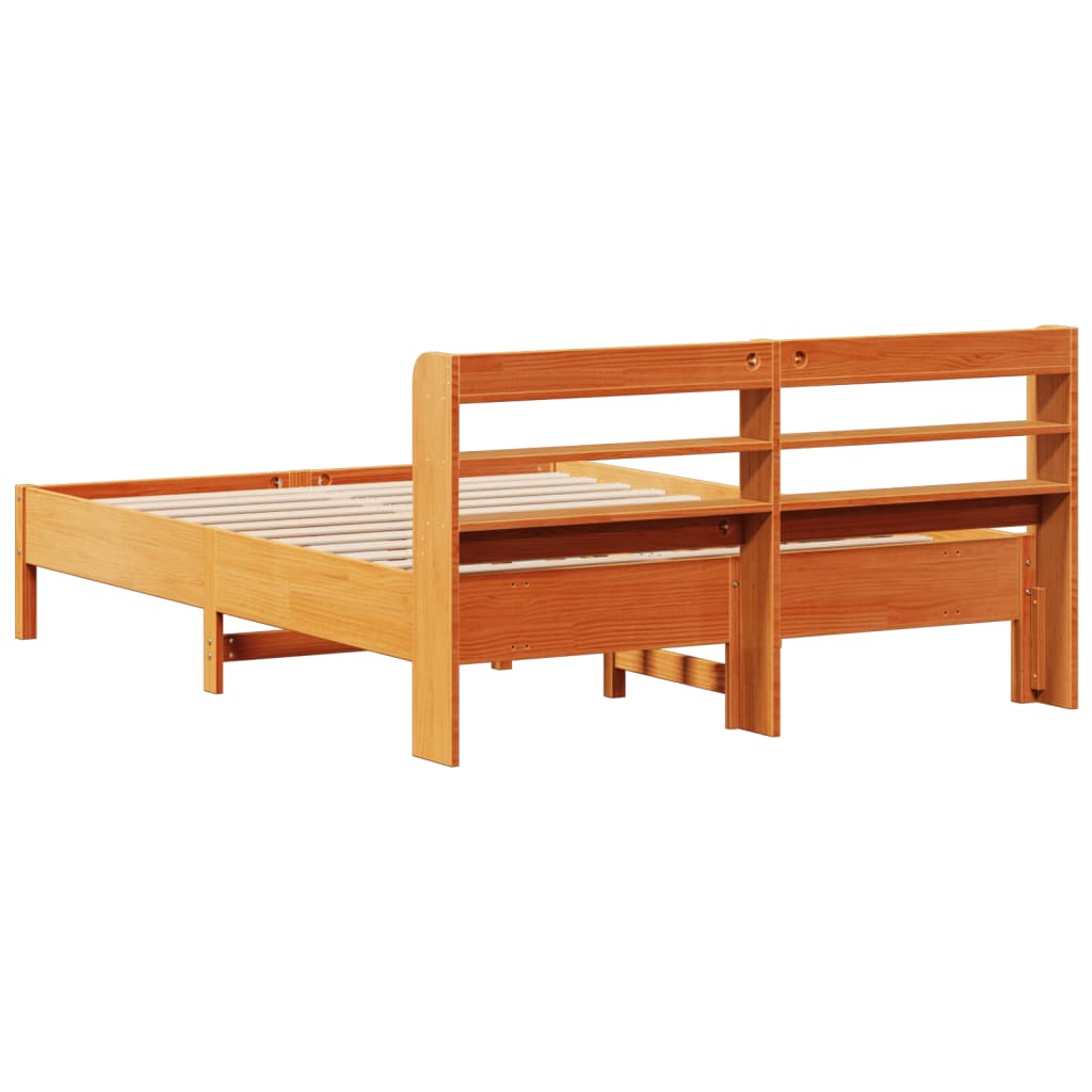 Letto senza Materasso Marrone Cera 150x200 cm in Legno di Pino