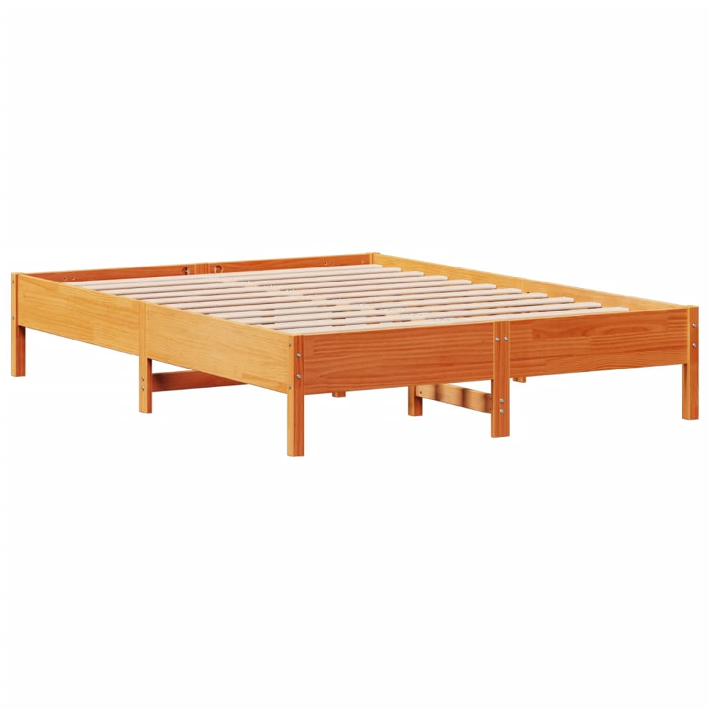 Letto senza Materasso Marrone Cera 150x200 cm in Legno di Pino