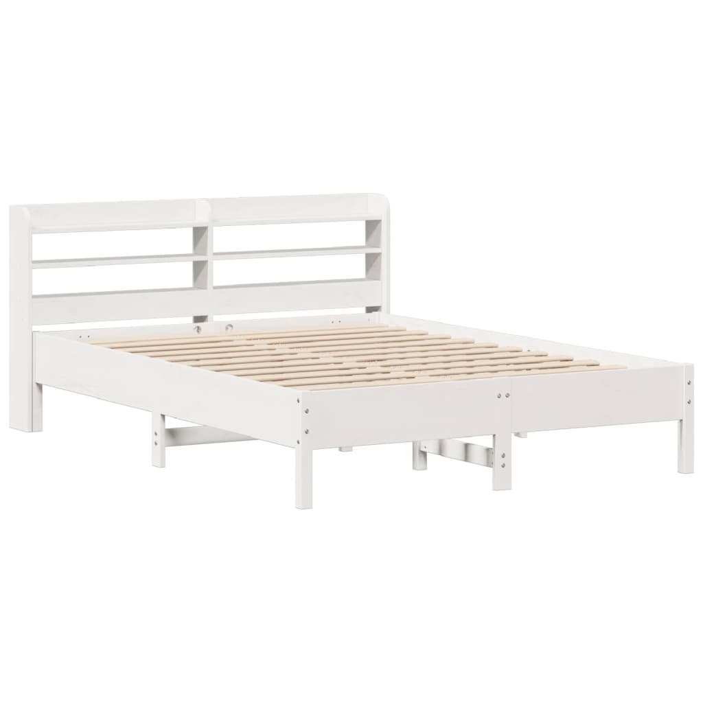 Letto senza Materasso Bianco 140x200 cm Legno Massello di Pino