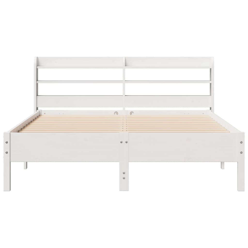 Letto senza Materasso Bianco 140x200 cm Legno Massello di Pino