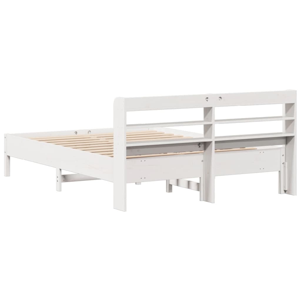 Letto senza Materasso Bianco 140x200 cm Legno Massello di Pino