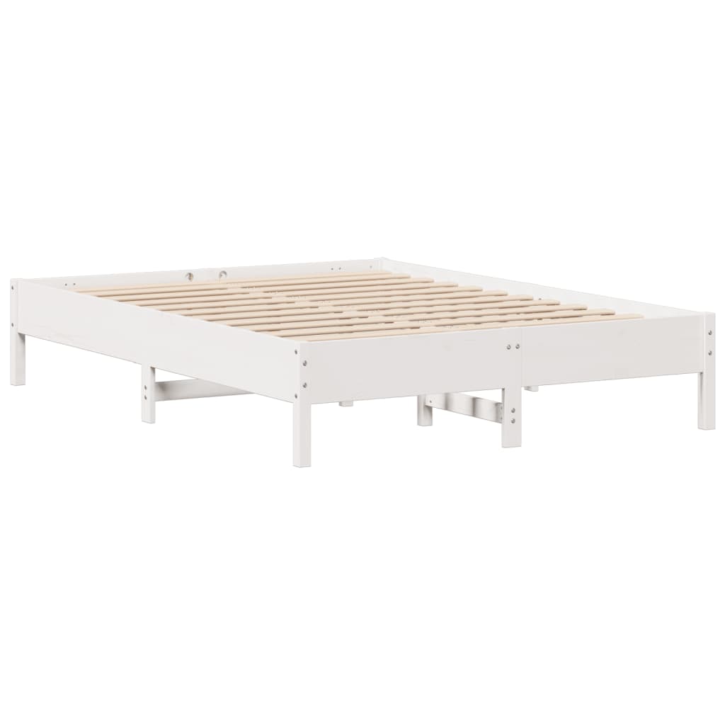 Letto senza Materasso Bianco 140x200 cm Legno Massello di Pino