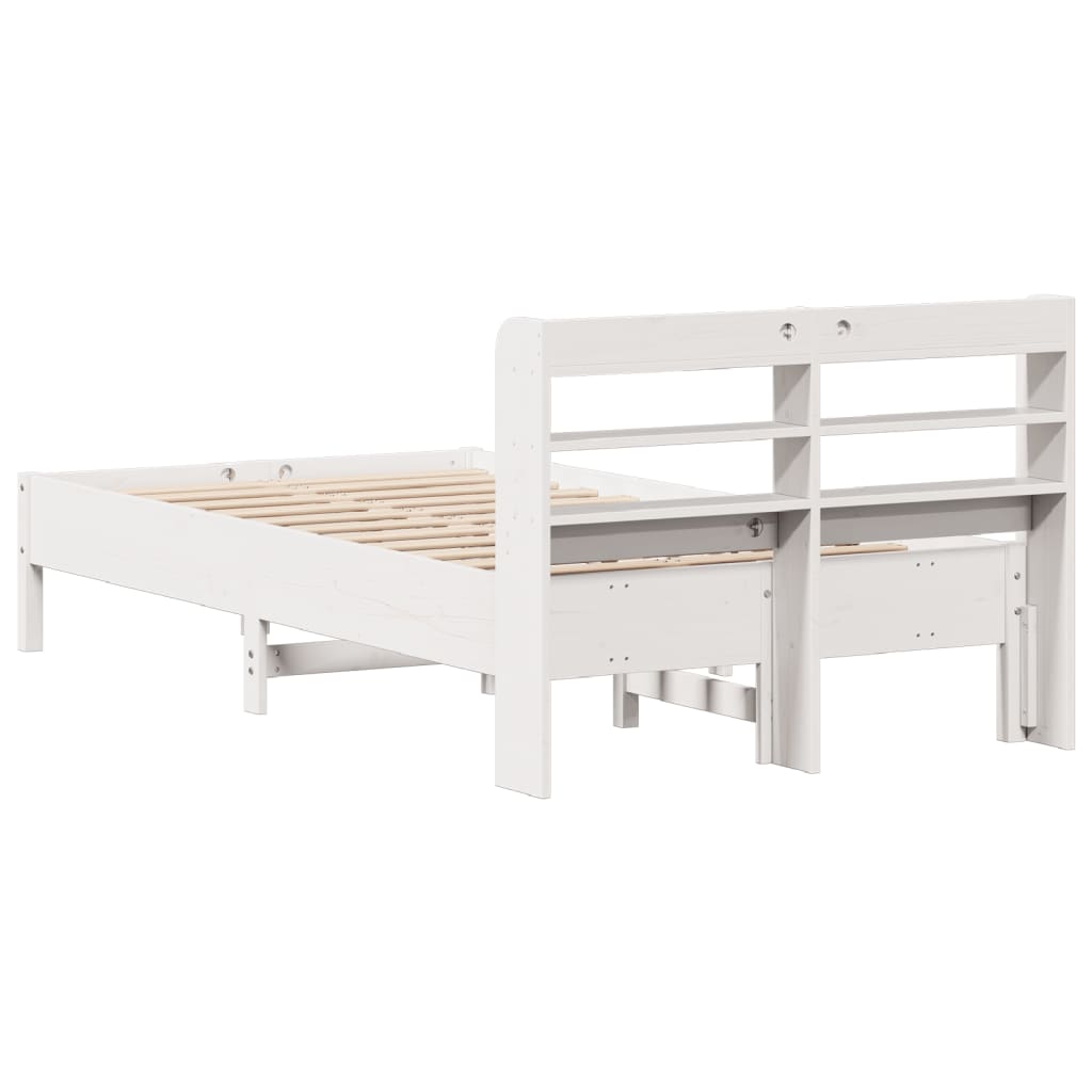 Letto senza Materasso Bianco 120x200 cm Legno Massello di Pino