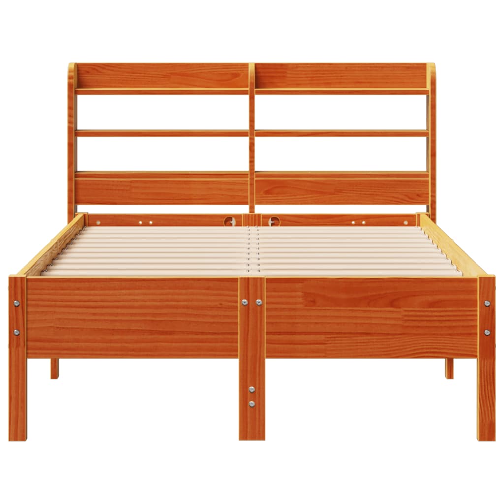 Letto senza Materasso Marrone Cera 90x200 cm Legno di Pino