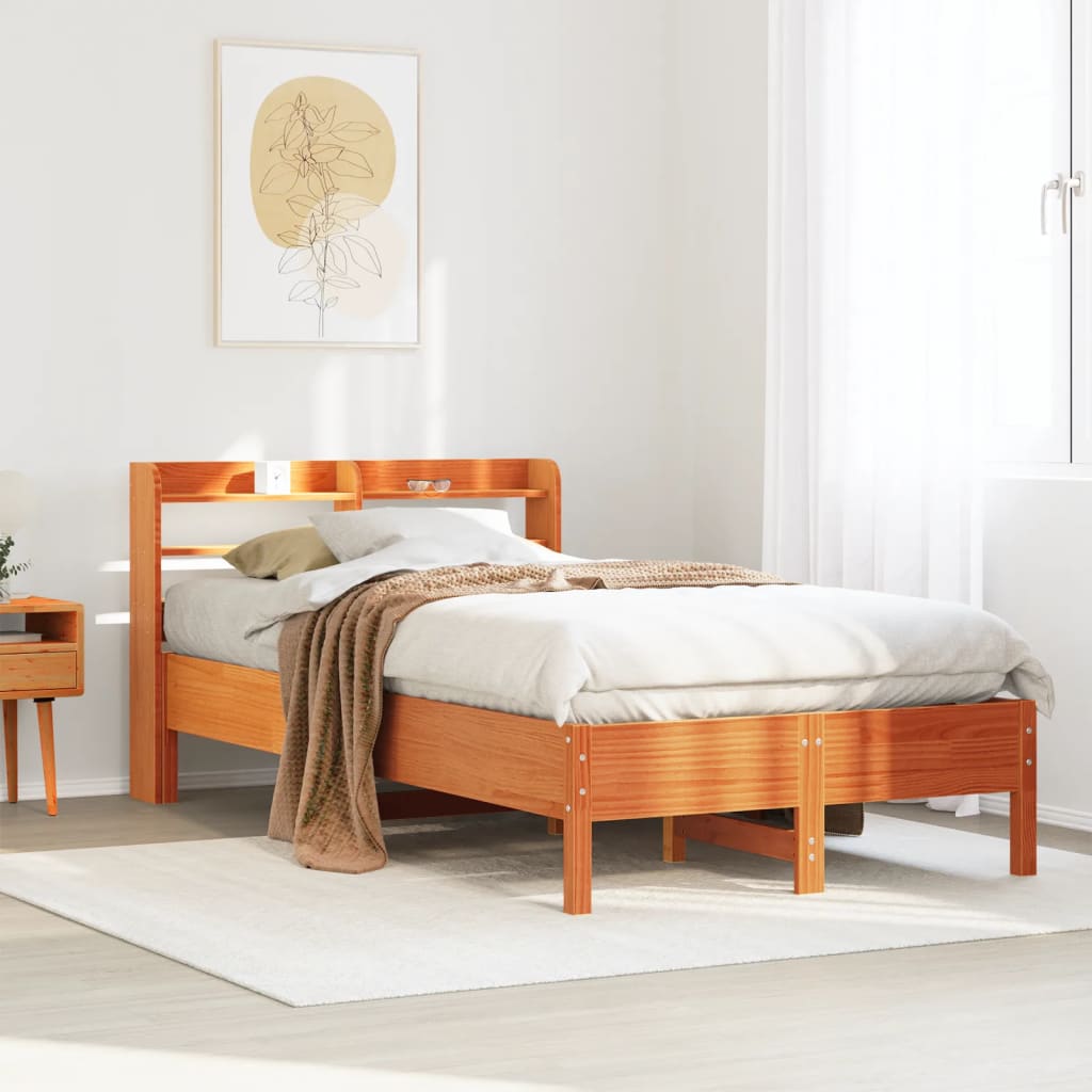 Letto senza Materasso Marrone Cera 90x200 cm Legno di Pino