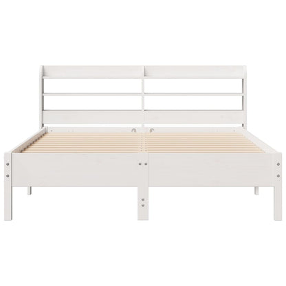 Letto senza Materasso Bianco 140x190 cm Legno Massello di Pino