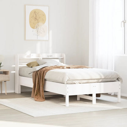 Letto senza Materasso Bianco 90x190 cm in Legno Massello Pino