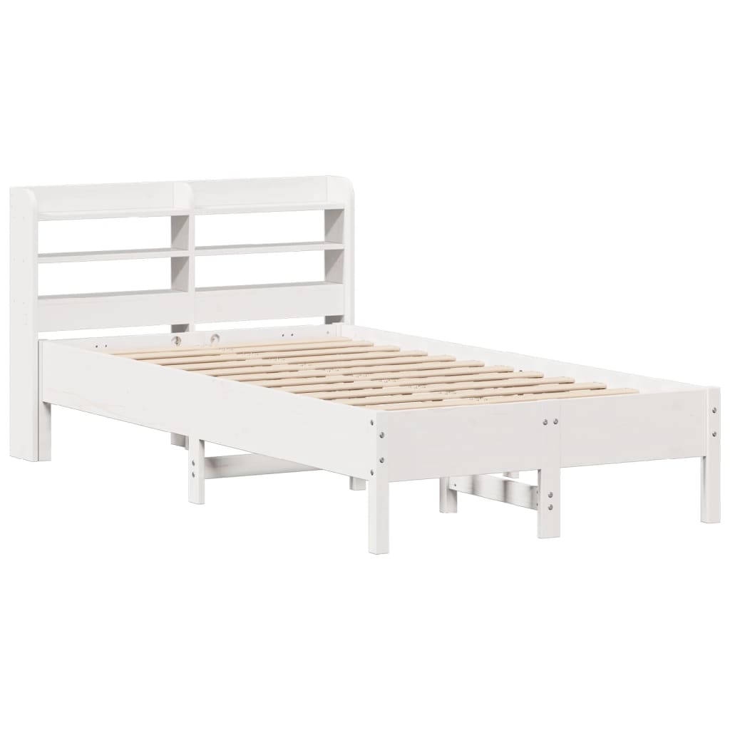 Letto senza Materasso Bianco 75x190 in Legno Massello di Pino