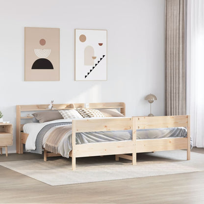 Letto senza Materasso 200x200 cm in Legno Massello di Pino