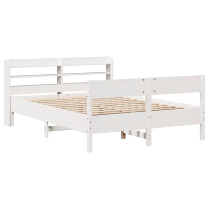 Letto senza Materasso Bianco 150x200 cm Legno Massello di Pino - homemem39