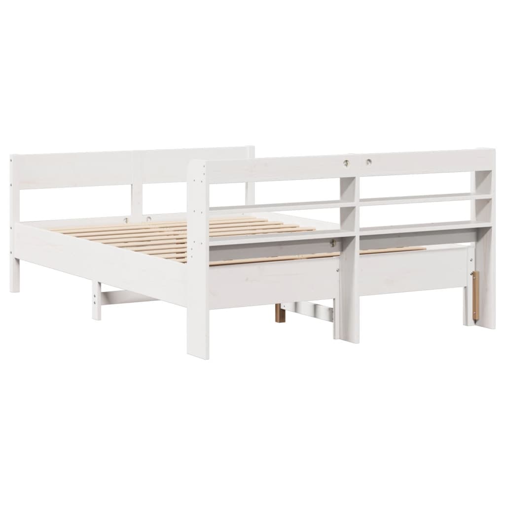 Letto senza Materasso Bianco 150x200 cm Legno Massello di Pino - homemem39