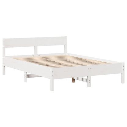 Letto senza Materasso Bianco 150x200 cm Legno Massello di Pino - homemem39