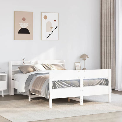 Letto senza Materasso Bianco 150x200 cm Legno Massello di Pino - homemem39