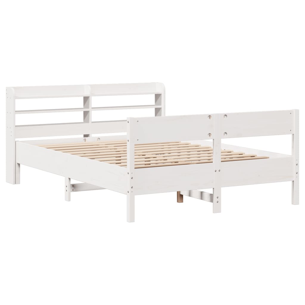 Letto senza Materasso Bianco 140x200 cm Legno Massello di Pino - homemem39