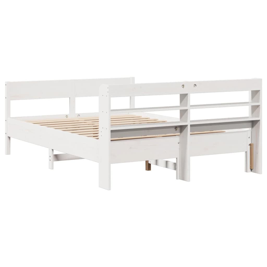 Letto senza Materasso Bianco 140x200 cm Legno Massello di Pino - homemem39