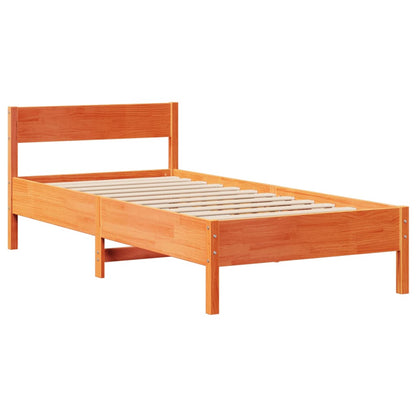 Letto senza Materasso Marrone Cera 100x200 cm in Legno di Pino