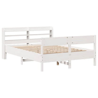 Letto senza Materasso Bianco 140x190 cm Legno Massello di Pino