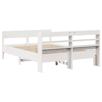 Letto senza Materasso Bianco 140x190 cm Legno Massello di Pino