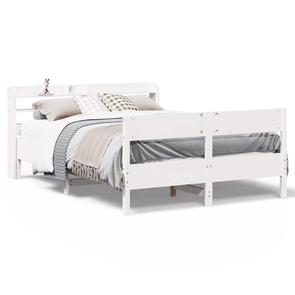 Letto senza Materasso Bianco 120x190 cm Legno Massello di Pino | homemem39