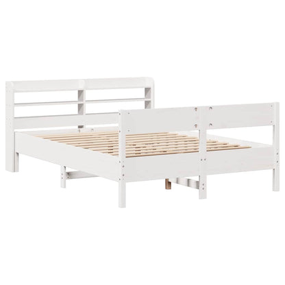 Letto senza Materasso Bianco 120x190 cm Legno Massello di Pino | homemem39