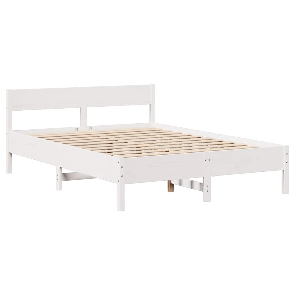 Letto senza Materasso Bianco 120x190 cm Legno Massello di Pino | homemem39