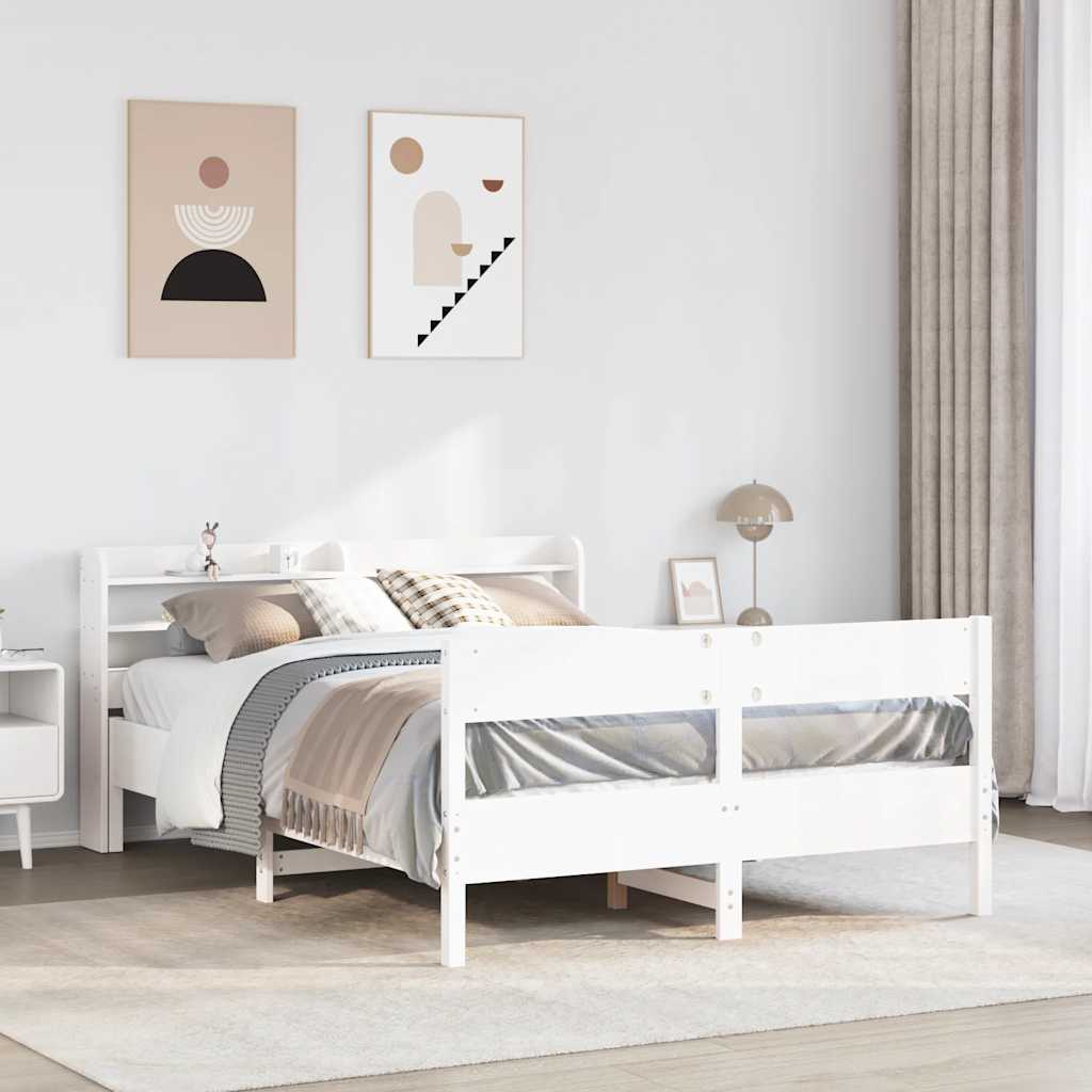 Letto senza Materasso Bianco 120x190 cm Legno Massello di Pino | homemem39