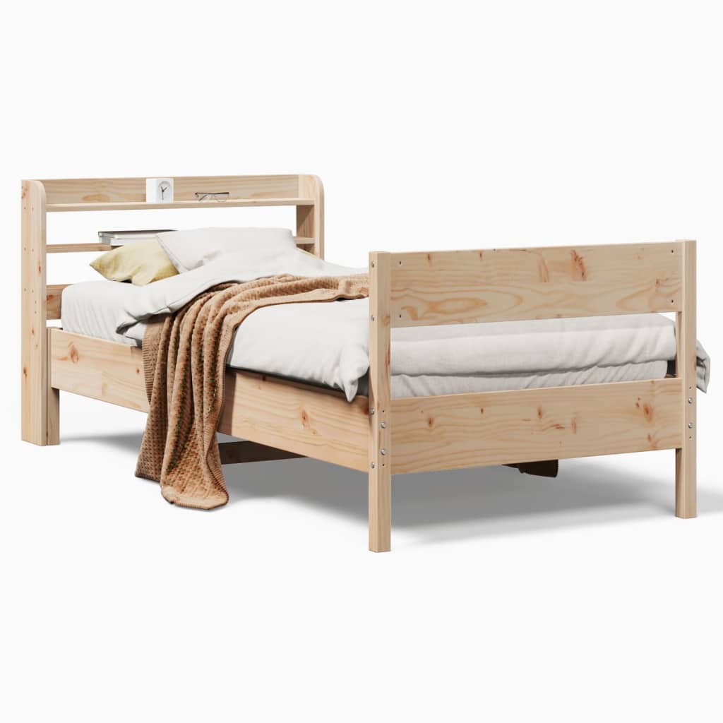 Letto senza Materasso 75x190 cm in Legno Massello Pino - homemem39