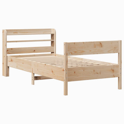 Letto senza Materasso 75x190 cm in Legno Massello Pino - homemem39
