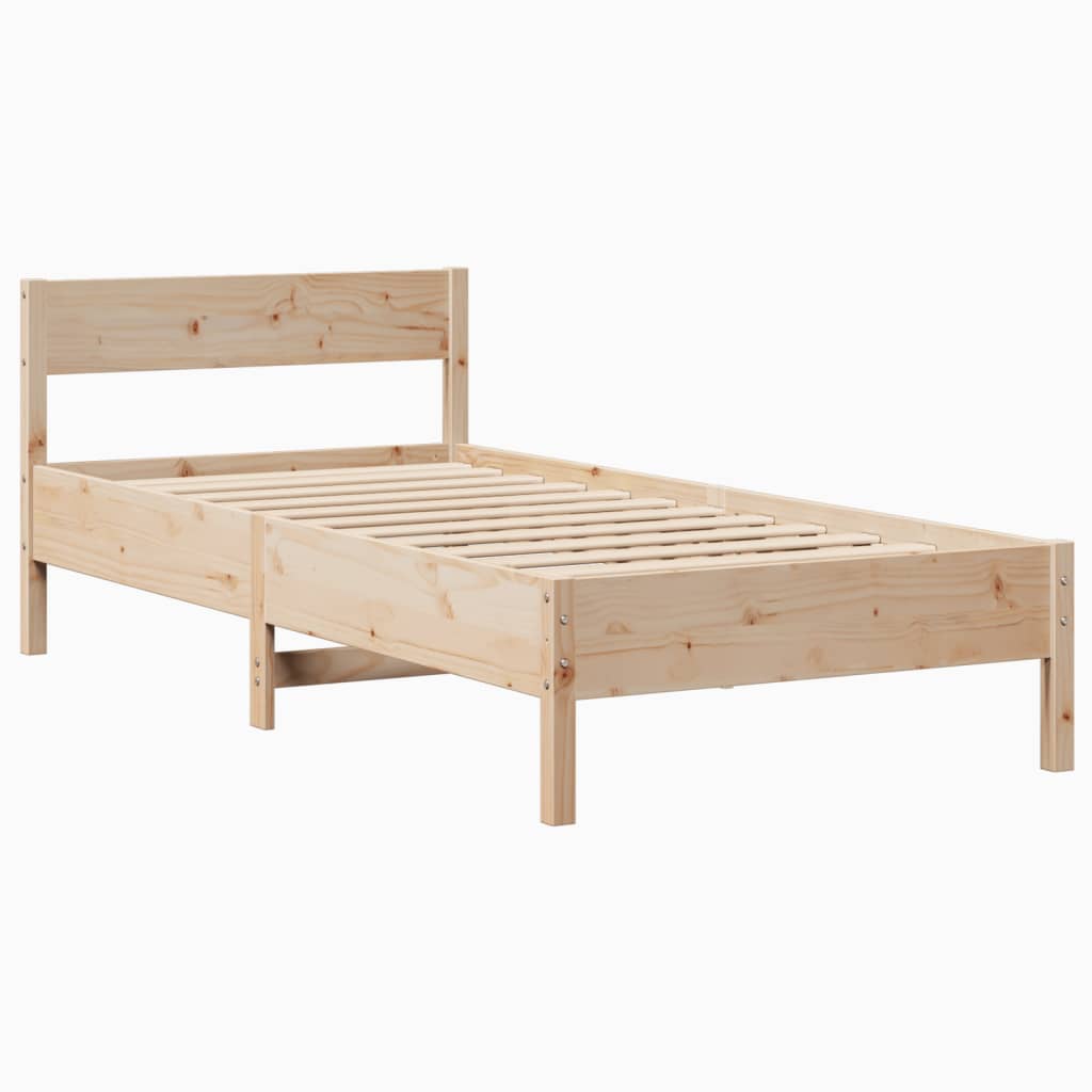 Letto senza Materasso 75x190 cm in Legno Massello Pino - homemem39
