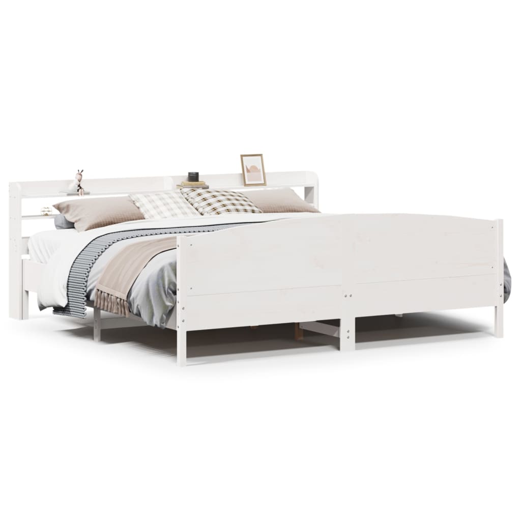 Letto senza Materasso Bianco 180x200 cm Legno Massello di Pino - homemem39