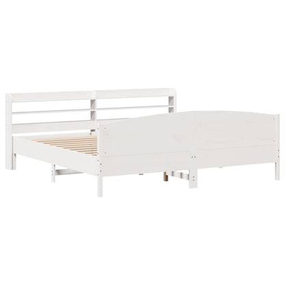 Letto senza Materasso Bianco 180x200 cm Legno Massello di Pino - homemem39