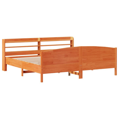 Letto senza Materasso Marrone Cera 180x200 cm in Legno di Pino