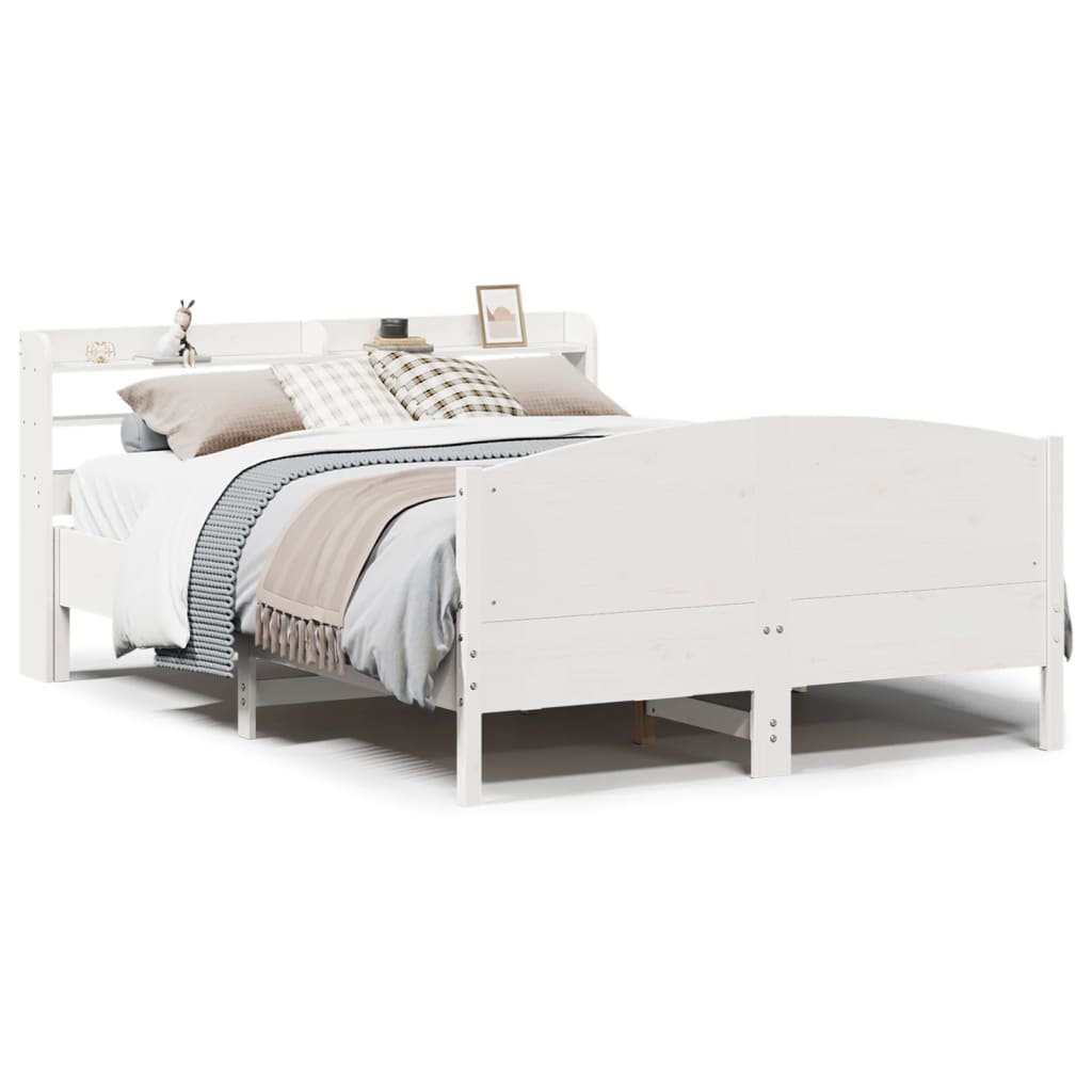 Letto senza Materasso Bianco 160x200 cm Legno Massello di Pino | homemem39