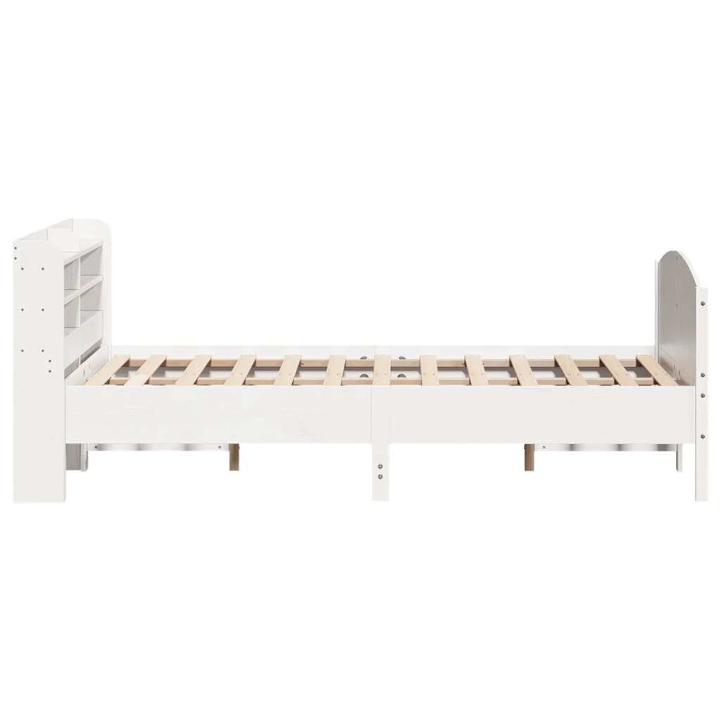 Letto senza Materasso Bianco 160x200 cm Legno Massello di Pino | homemem39