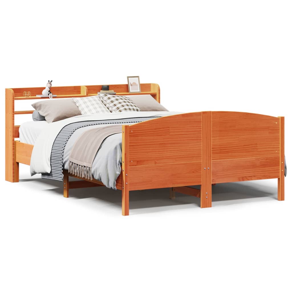 Giroletto senza Materasso Marrone Cera 140x200cm Massello Pino | homemem39