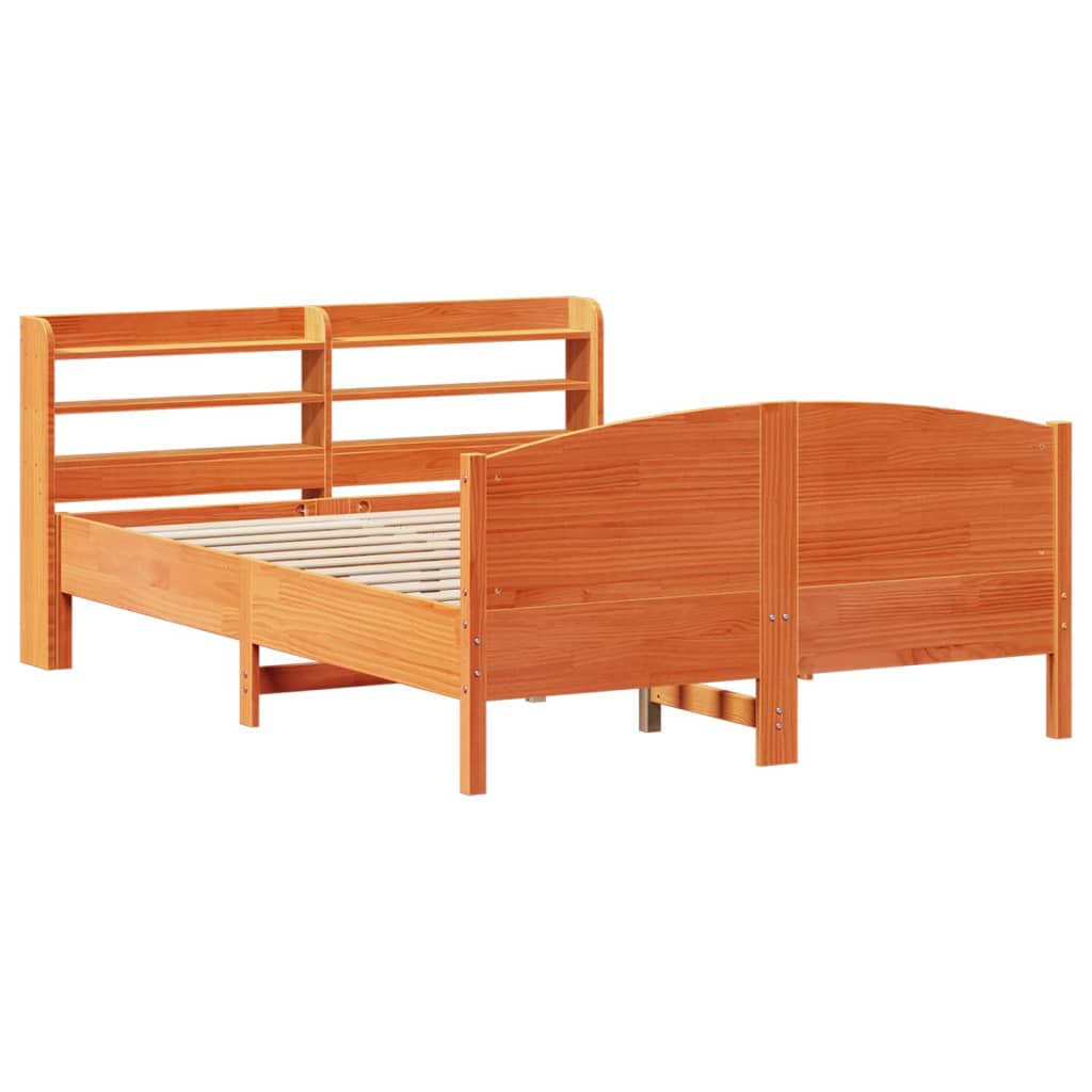Giroletto senza Materasso Marrone Cera 140x200cm Massello Pino | homemem39