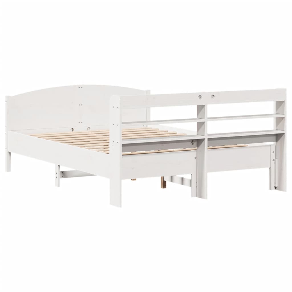 Letto senza Materasso Bianco 120x200 cm Legno Massello di Pino