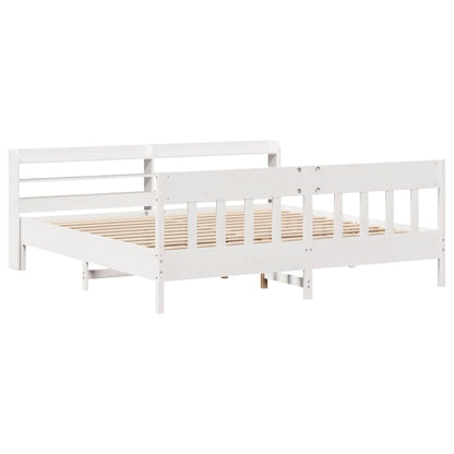 Giroletto senza Materasso Bianco 200x200 cm Legno Massello Pino | homemem39