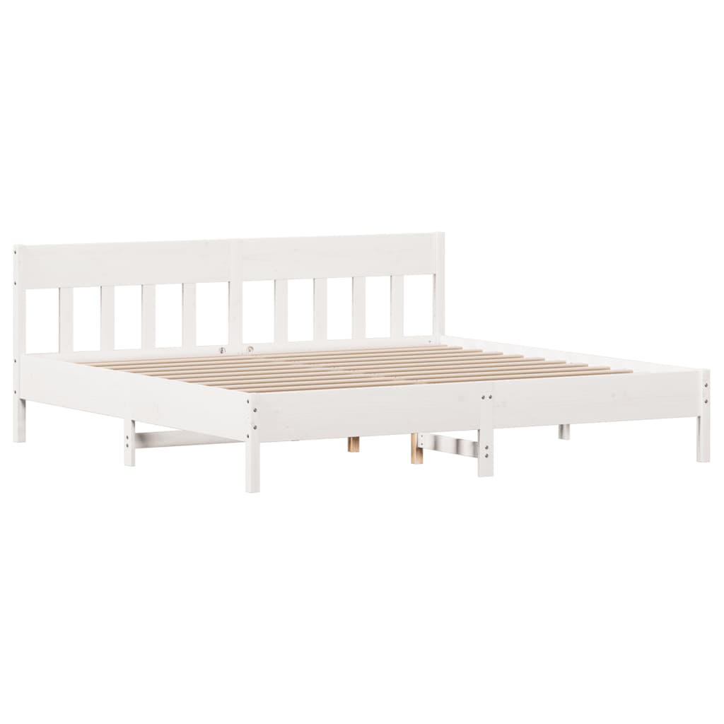 Giroletto senza Materasso Bianco 200x200 cm Legno Massello Pino | homemem39