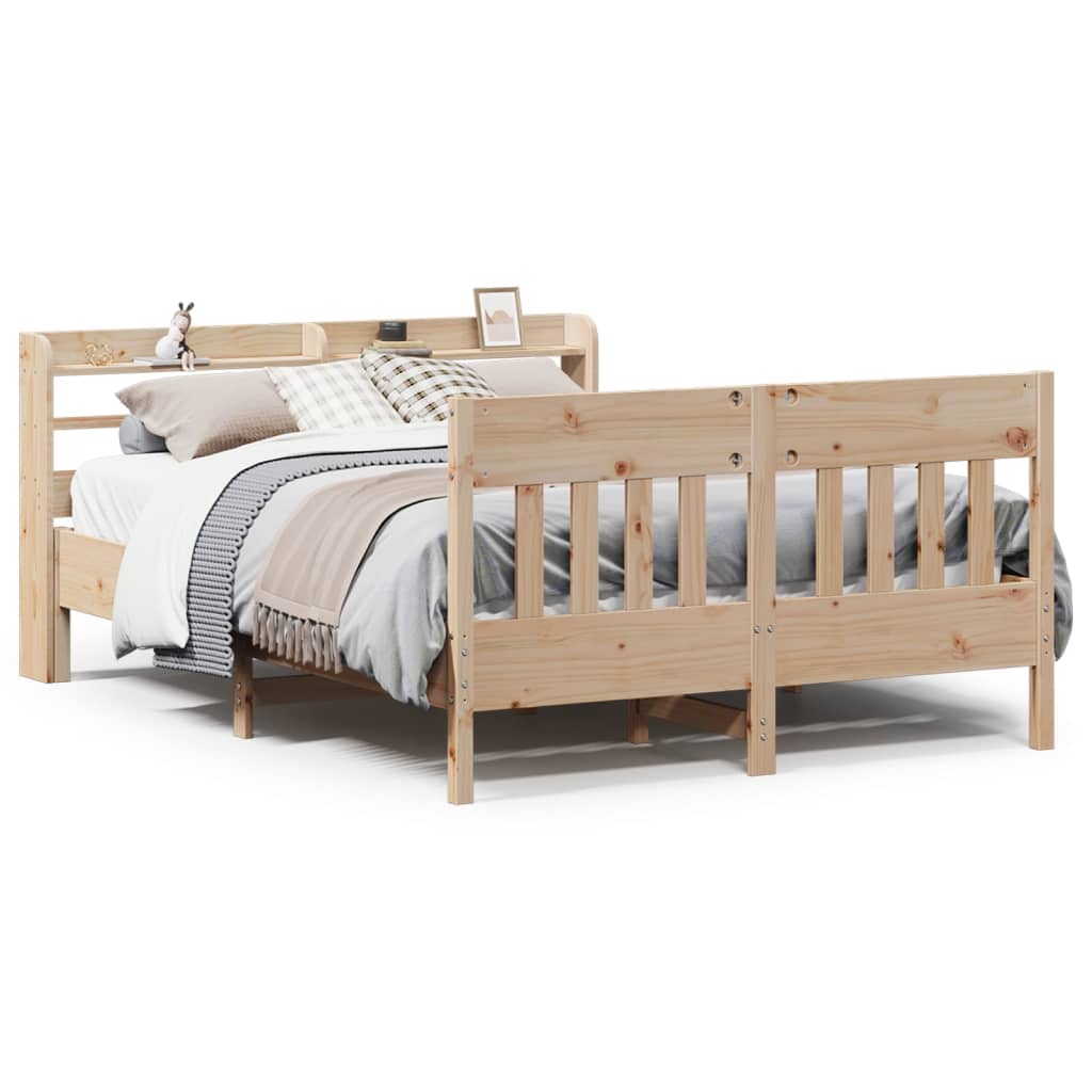 Letto senza Materasso 135x190 cm in Legno Massello di Pino - homemem39