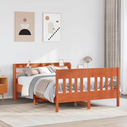 Letto senza Materasso Marrone Cera 120x190 cm in Legno di Pino | homemem39