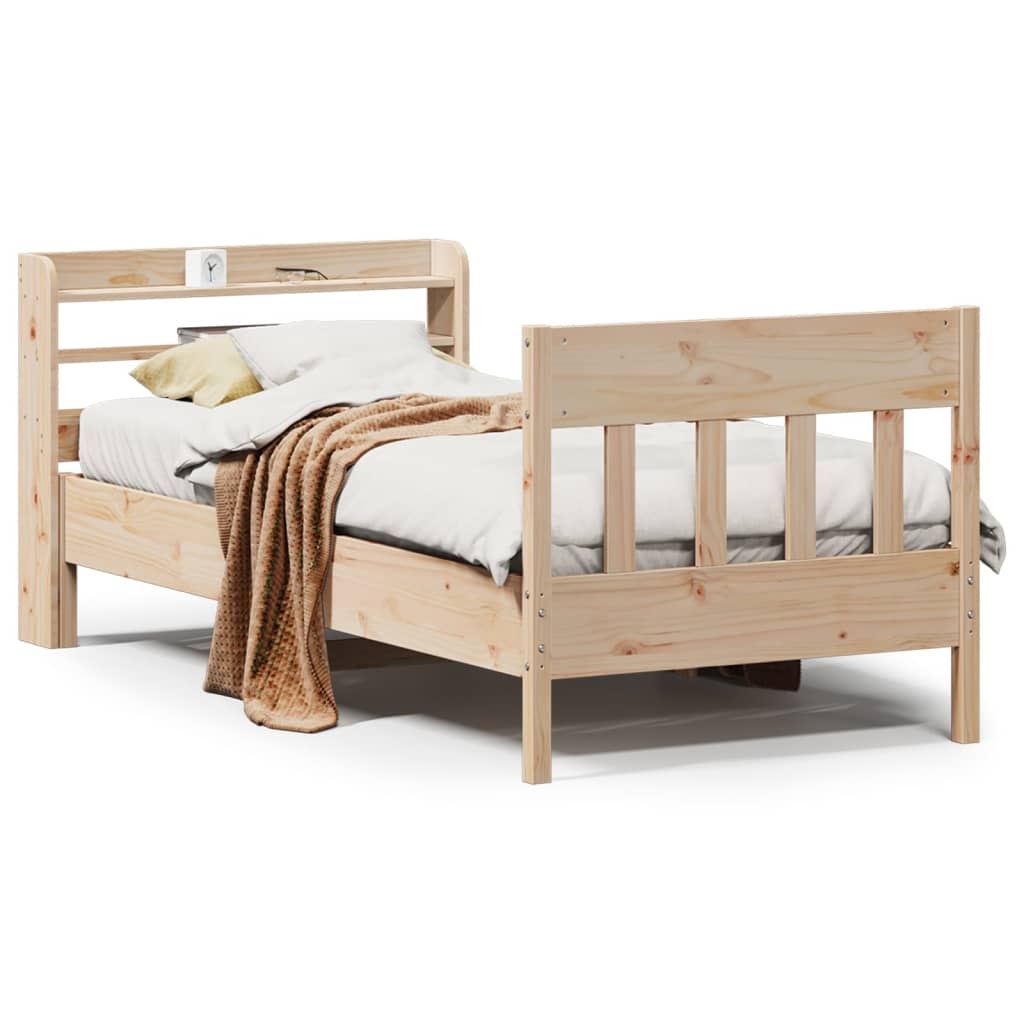 Letto senza Materasso 90x190 cm in Legno Massello di Pino - homemem39