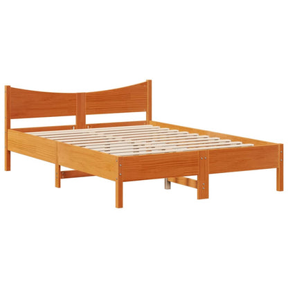Giroletto con Testiera Marrone Cera 200x200 cm Massello Pino | homemem39